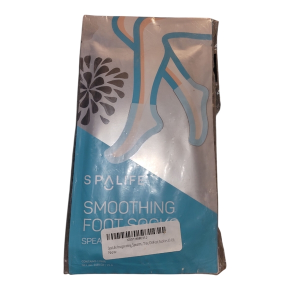New Spalife Tea Tree Oil & Spearment Foot Spa Smoothing Socks 6 Pair - Picture 1 of 4